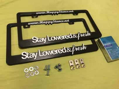 ・特価！ステー3セット付き　HAPPY STANCE 　ナンバーフレーム　2枚　USDM ハッピースタンス