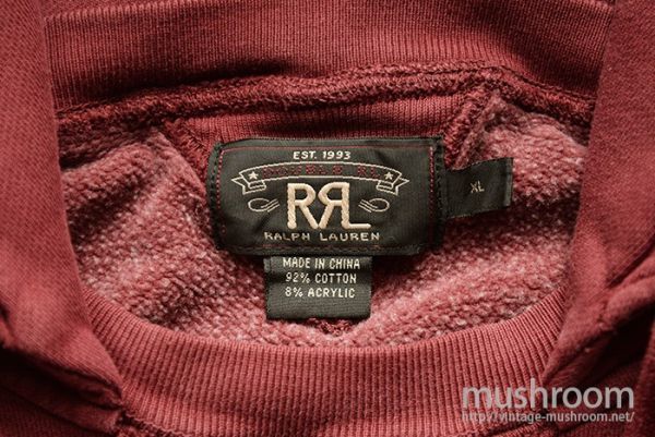 RRL スウェット 後付けパーカー ダブルアールエル RRL（パーカー）の