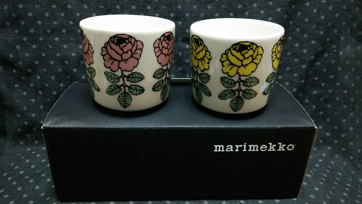 ⁄ マリメッコ marimekko ラテマグ2個セット Vihkiruusu ヴィヒキルース 