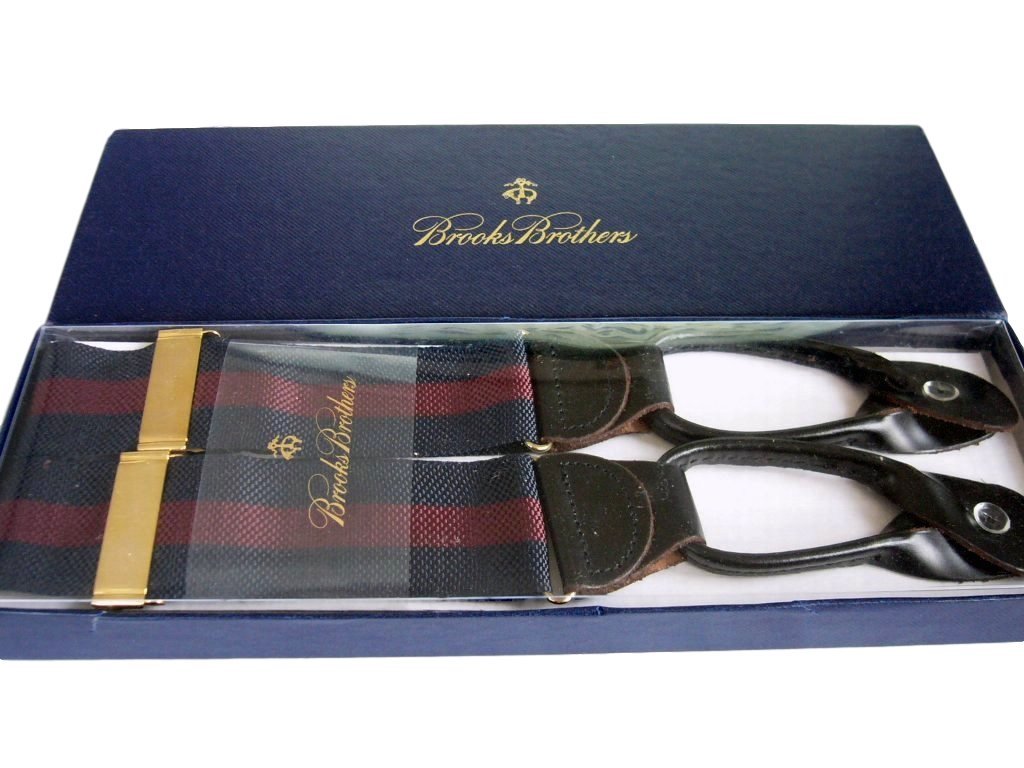 ブルックスブラザーズ ストライプ柄サスペンダー 未使用級美品 イングランド製 ブルックスブラザーズ サスペンダー Brooks Brothers 未使用級美品
