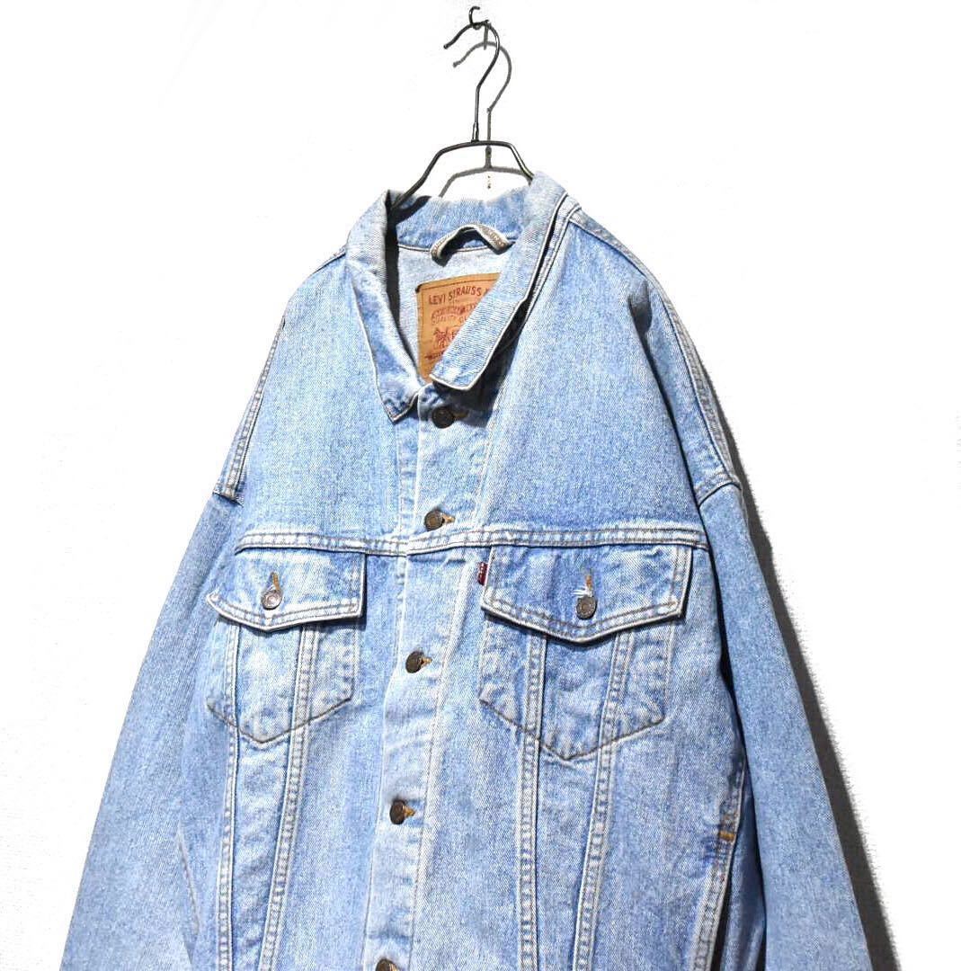 90s リーバイス ビックデニムジャケット アイスブルー デカパッチ XL