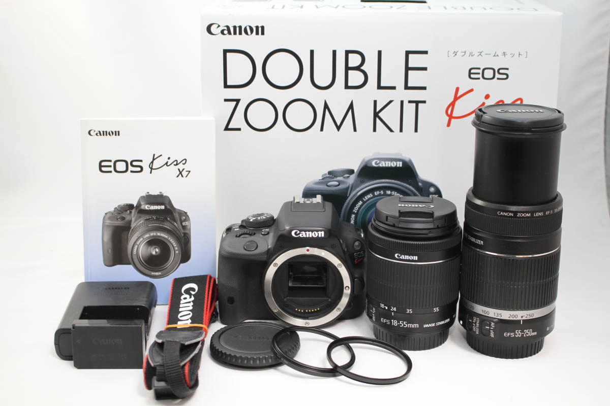 良品】Canon Eos Kiss x7 ダブルズームレンズセット STM レンズ おまけ