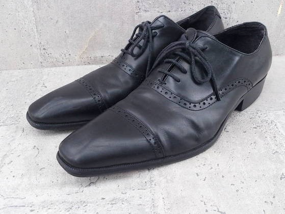 ◇ COMME CA MEN コムサメン ストレートチップ レースアップ ビジネス シューズ 26.0 ブラック # ◆ 1000025853086