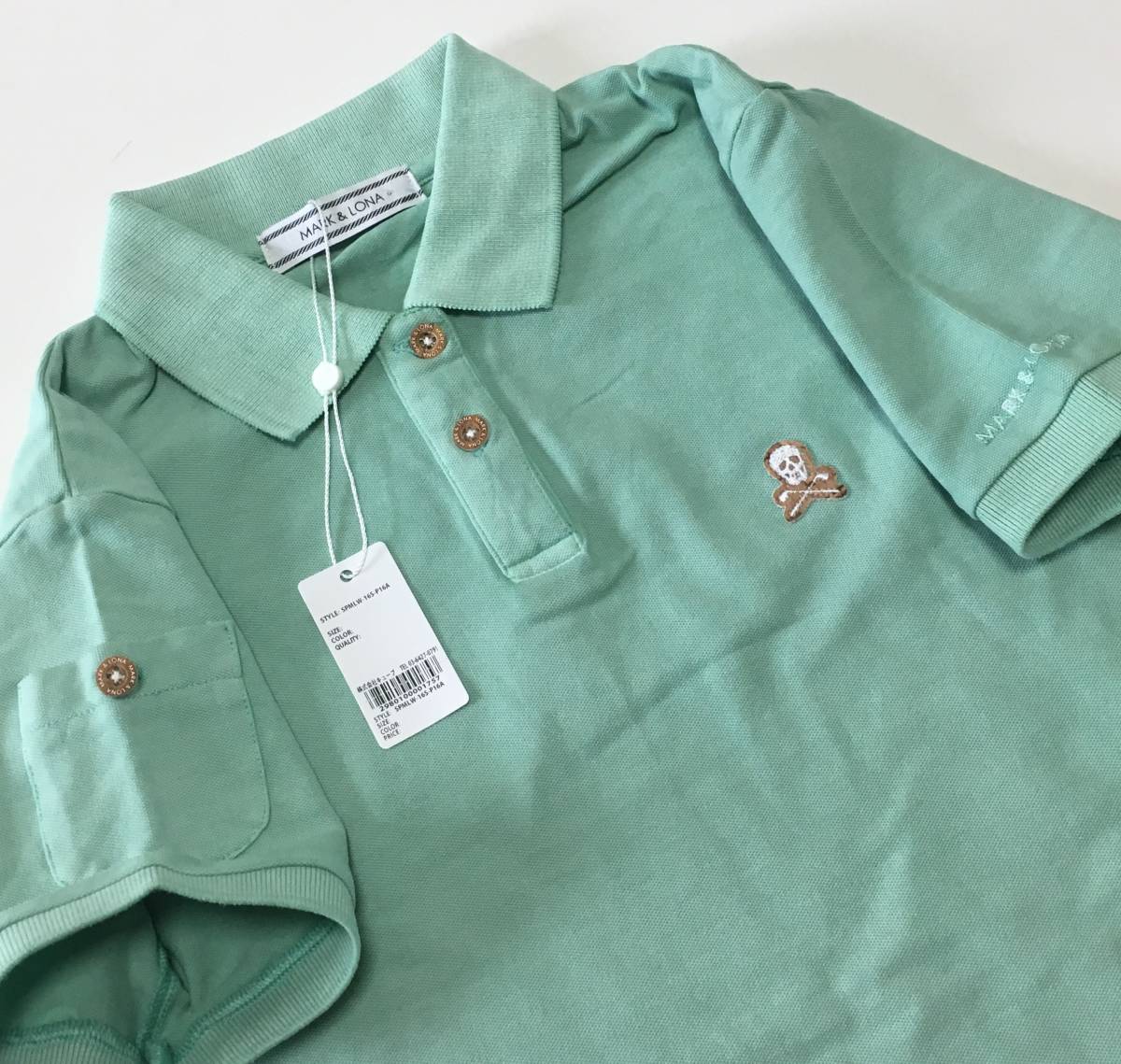即発送　MARK & LONA レディース ポロシャツ 花柄 スカル 40 売り出し純正品 レディース 新品 MARK&LONA マーク&ロナ バイオ