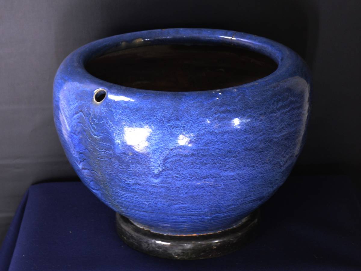 火鉢 海鼠釉 火鉢と炭道具の販売 斎明堂 ⁄ 陶器製 水鉢 骨董