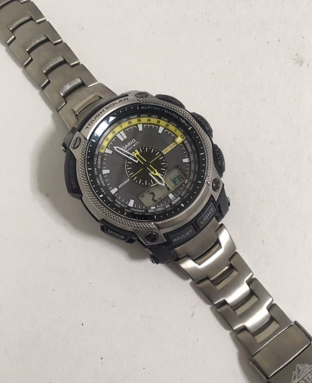 美品 PROTREK PRW-5000T-7JF タフソーラー 電波受信 電波ソーラー 