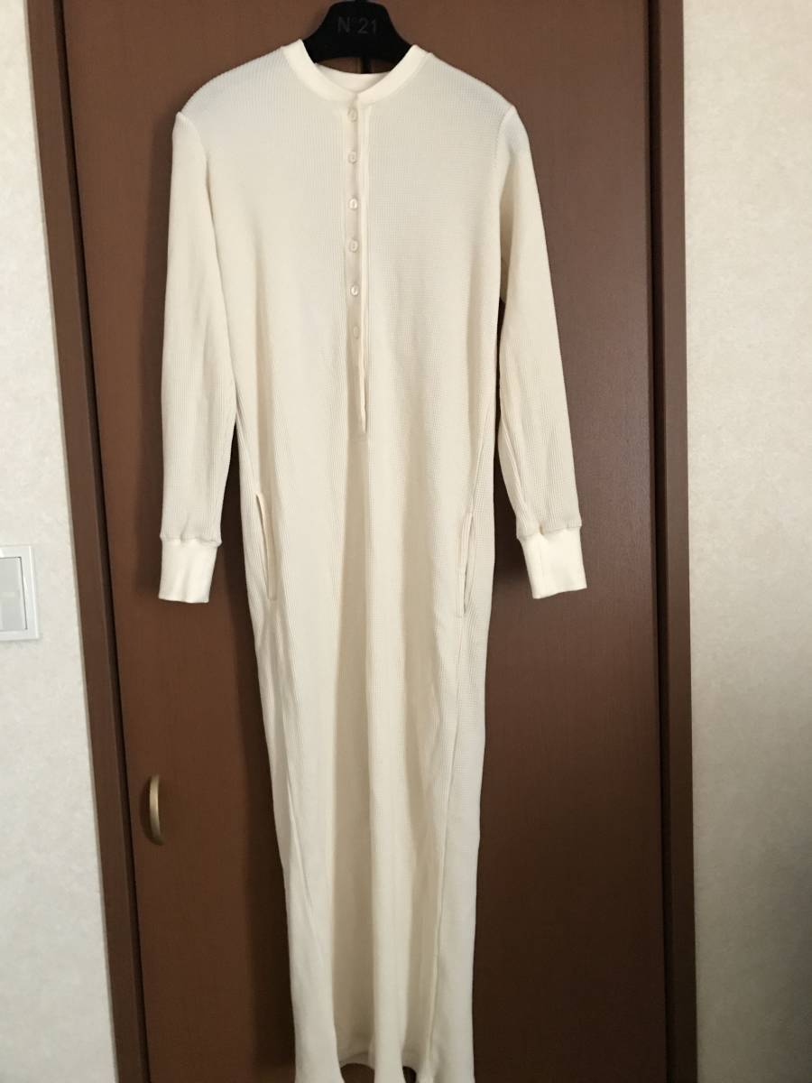 美品 Whim Gazette サーマルロングワンピース ワッフル オフホワイト  