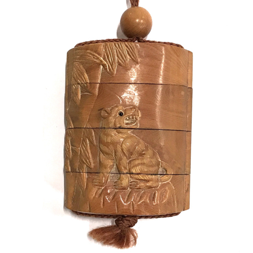 印籠 7.5cm × 6cm 彫刻 骨董品 木製 アンティーク 印籠7 【公式通販】
