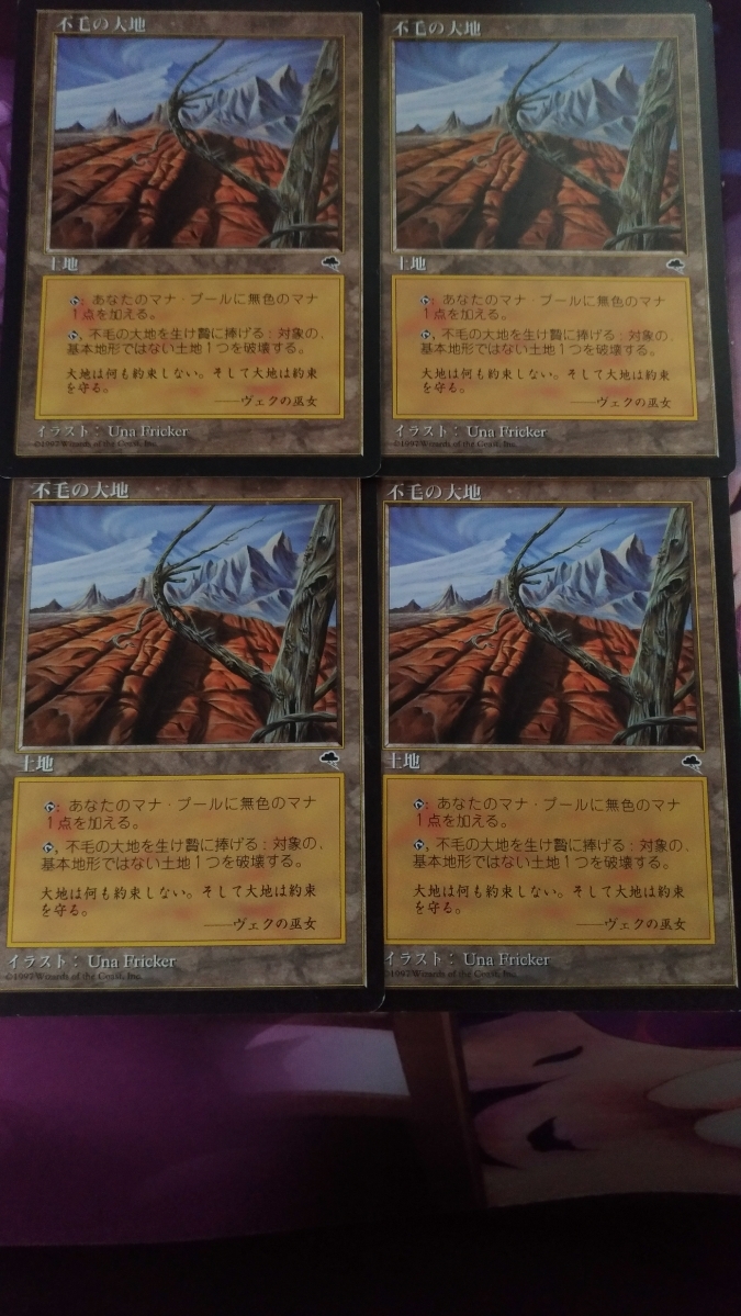 不毛の大地 4枚セット 日本語 MTG TMP 不毛の大地 MTG 4枚