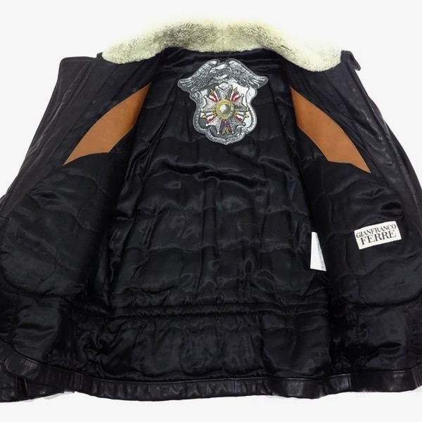 良品☆GIANFRANCO FERRE ジャンフランコ・フェレ 本革 レザー 