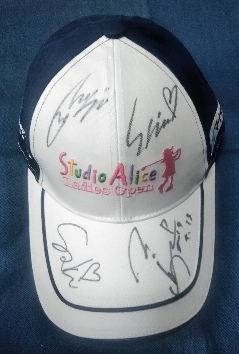 ☆浅井咲希 三ヶ島かな 竹内美雪 金澤志奈直筆サインキャップ スタジオアリス女子オープン☆_1