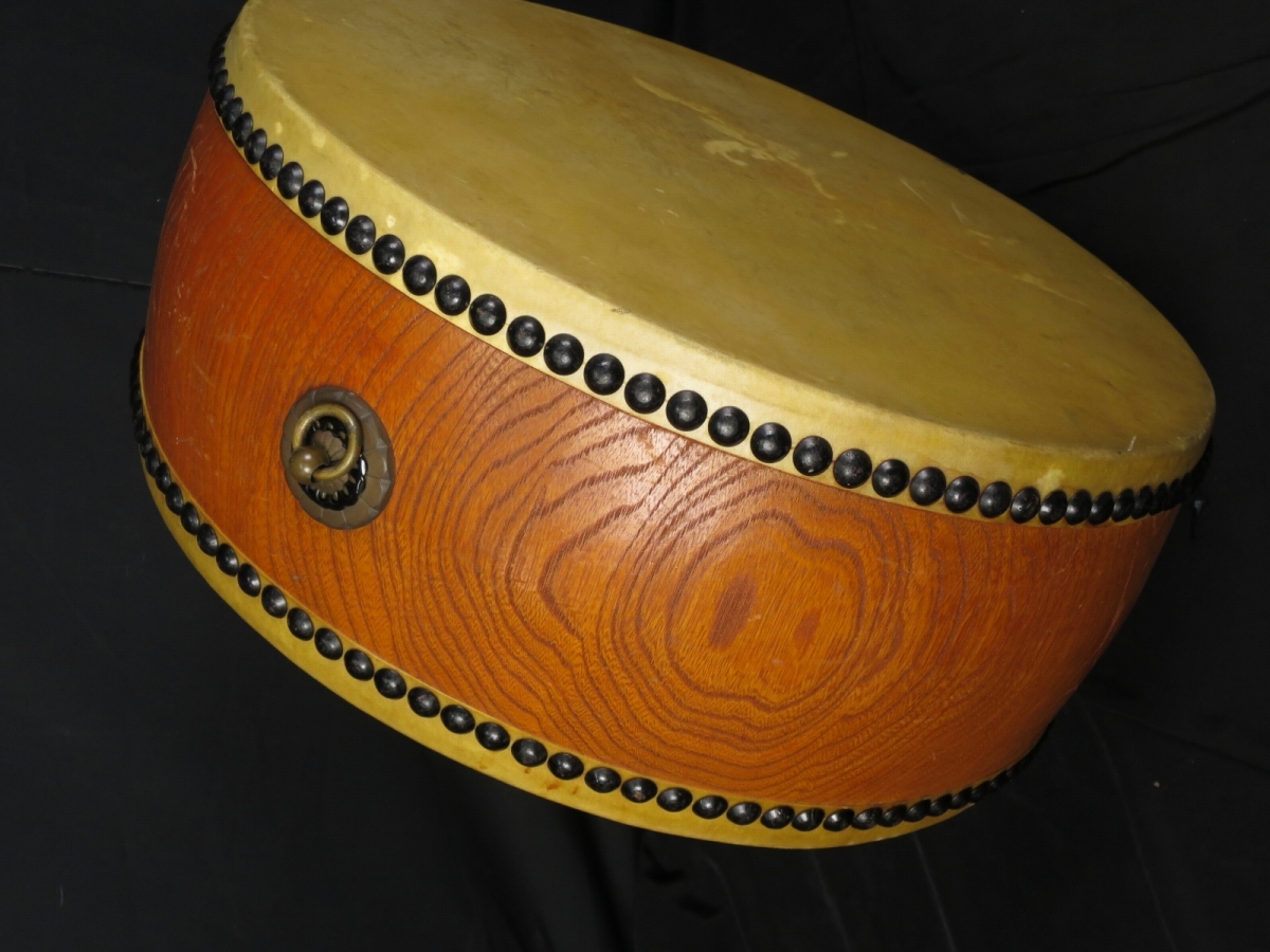 14213○和太鼓 平太鼓 上鳴保証品 打面約45cm 平胴