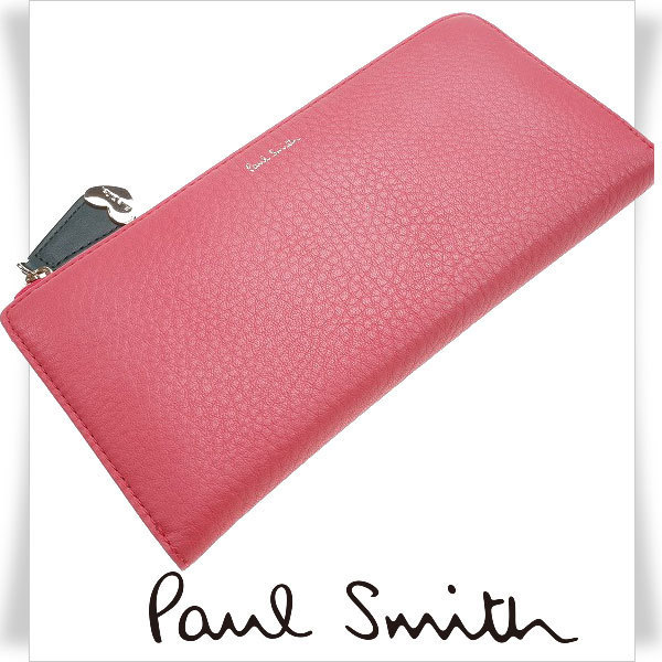 未使用訳あり☆ポールスミス Paul Smith 本革 牛革レザー ラウンド 
