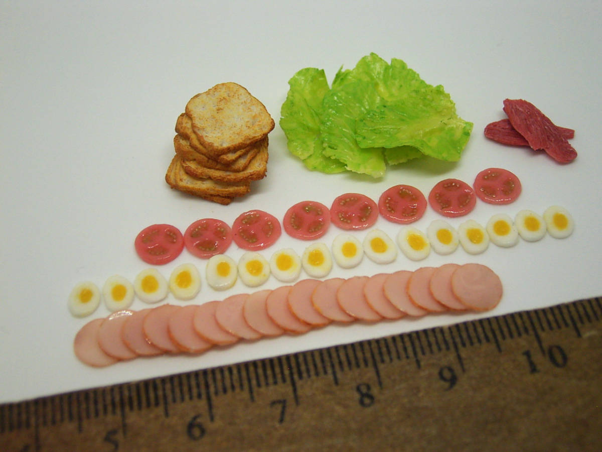 送料込即決です**サンドイッチとコーヒー**ミニチュア粘土ドールハウス食品サンプル_3