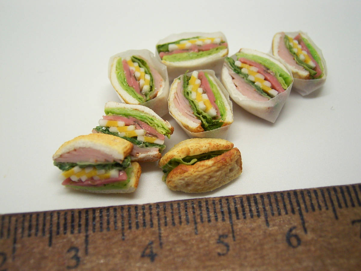 送料込即決です**サンドイッチとコーヒー**ミニチュア粘土ドールハウス食品サンプル_4