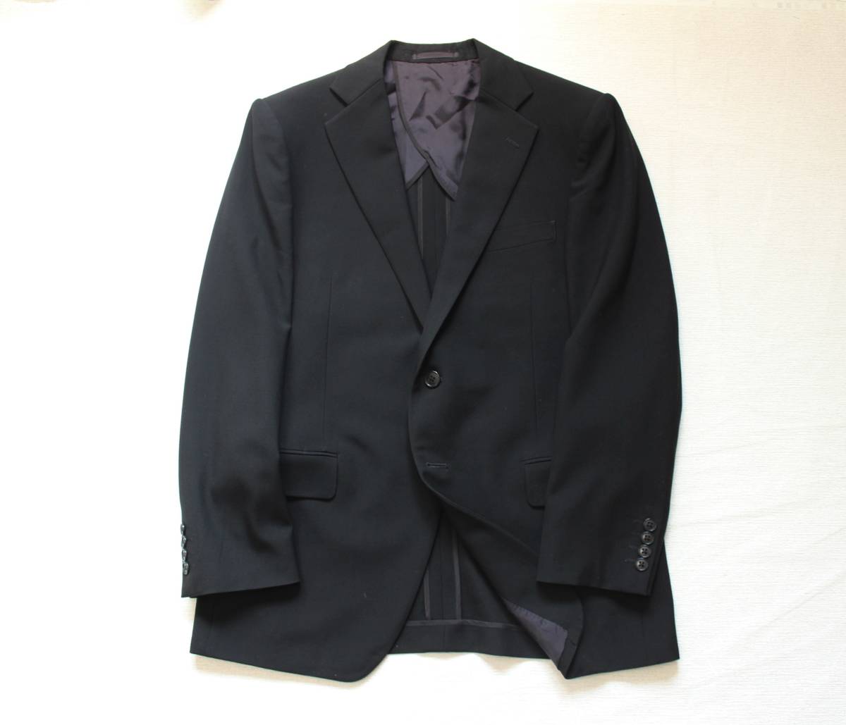 五大陸 gotairiku メンズ 2Bスーツ 38L 大きいサイズXL相当 黒ブラック 極美品 秋冬春 ビジネス 冠婚葬祭【送料無料 送料込み 匿名配送】