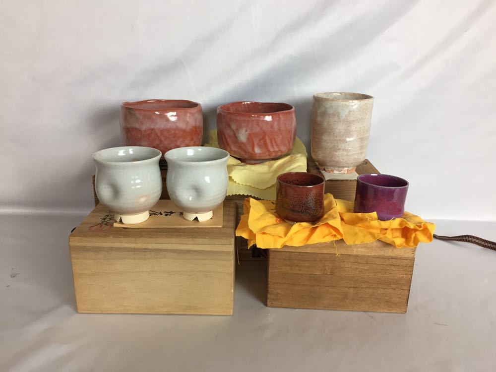 得価，人気SALE 萩焼 東光山松緑窯 大屋窯 浜中正二 抹茶碗 赤楽 佐々木松楽 共箱 5点セット おまとめ 管298 LOT.195 NO.31(茶碗)｜売買されたオークション情報、yahooの商品情報をアーカイブ公開 - オークファン 京焼