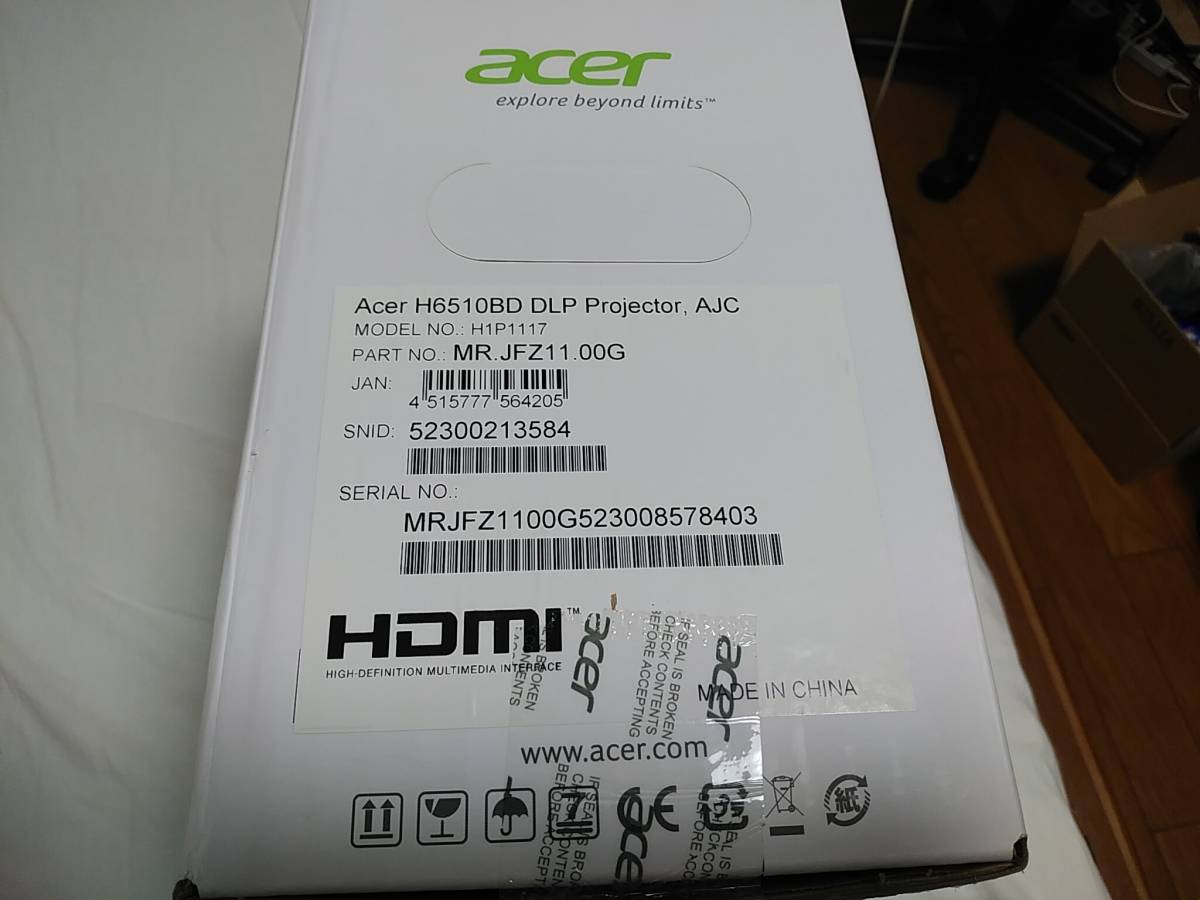 未使用】 Acer フルHDプロジェクター H6510BD 3000ルーメン DLP 映像