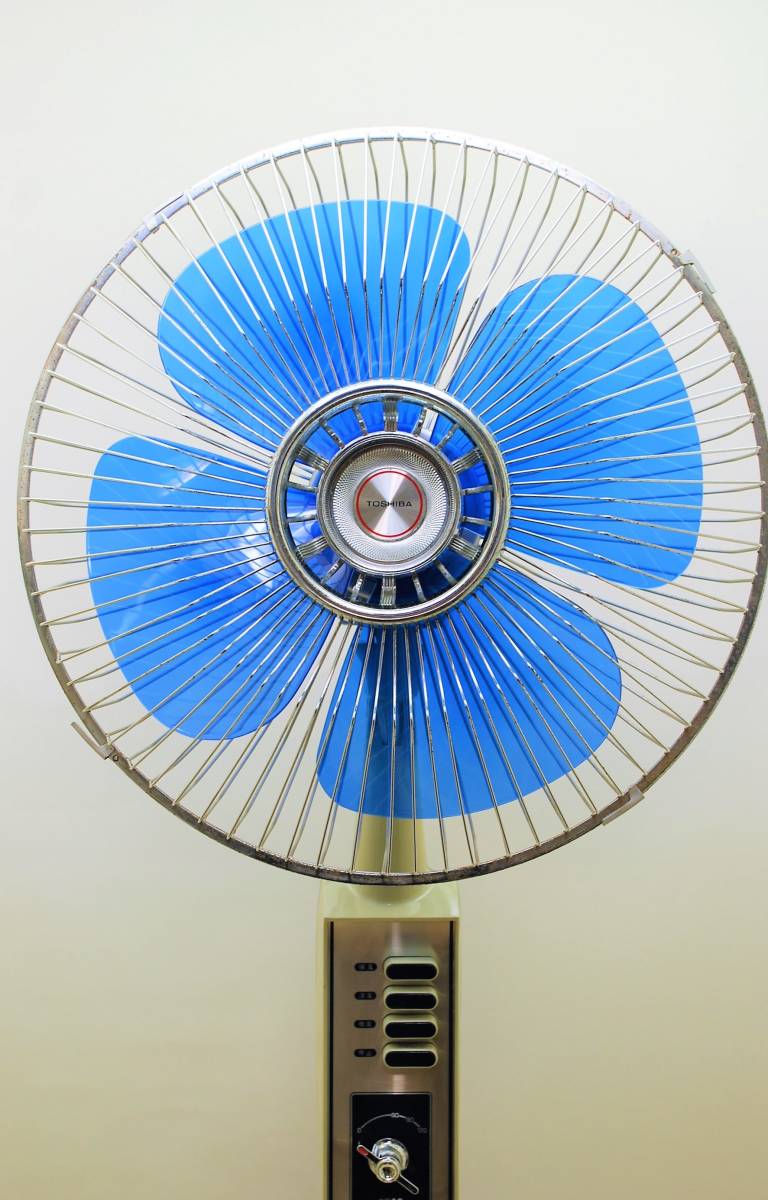 可動品】東芝 大型扇風機 S-35F21 4枚羽 状態良好 昭和レトロ 当時物