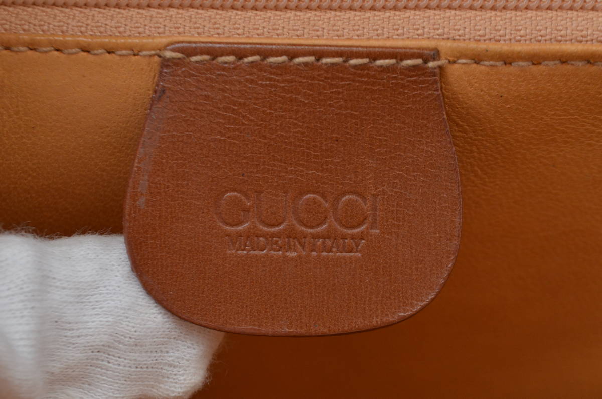 ☆OLD GUCCI オールドグッチ オールレザー 004.33.0450 ブラウン 茶 