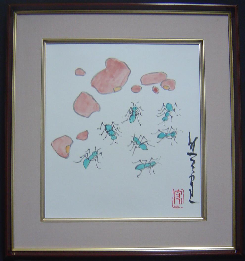 美術品 熊谷 守一、笹百合、希少・限定額装用画集画