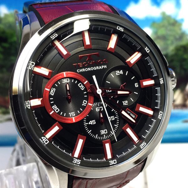 新品 正規品【TECHNOS テクノス】アナログ クオーツ 腕時計 クロノ 
