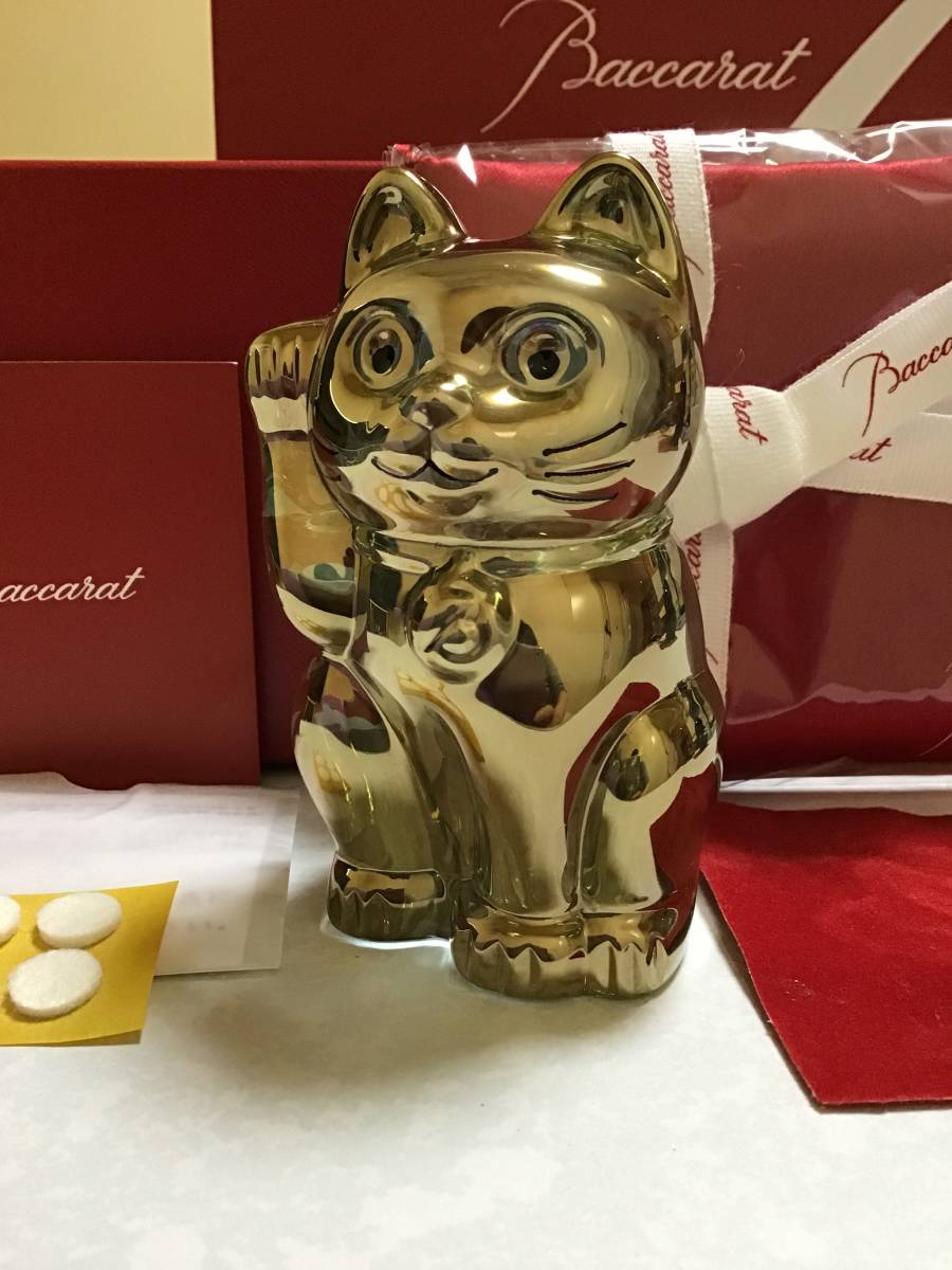 Baccarat バカラ 招き猫 ゴールド 金運 バカラ 新品未使用