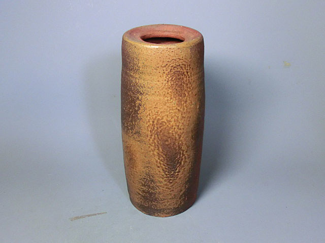 藤原建 作 備前焼 筒花入（共箱）茶道具／陶芸家／陶器 | 共箱
