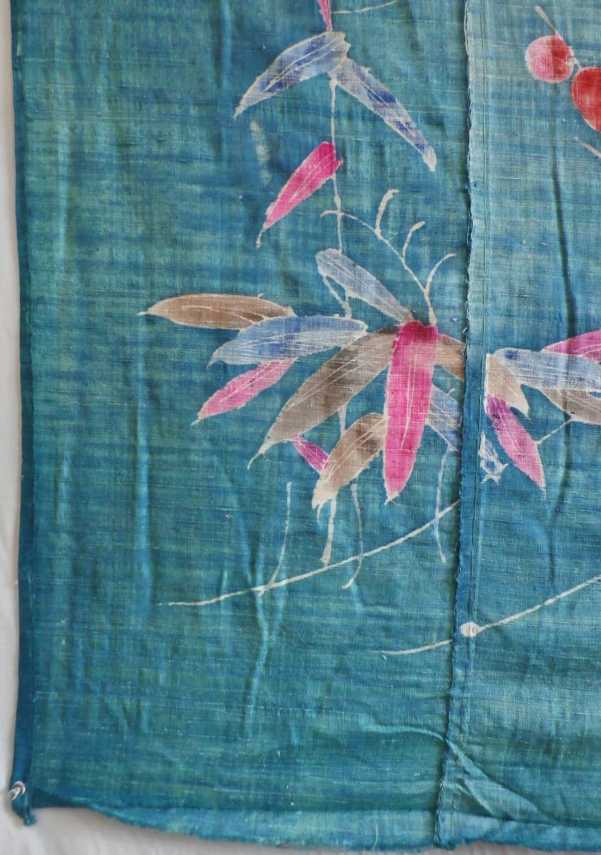 のれん 麻 ハンドメイド 藍 襤褸 古布 ポジャギ 成り下がっ 