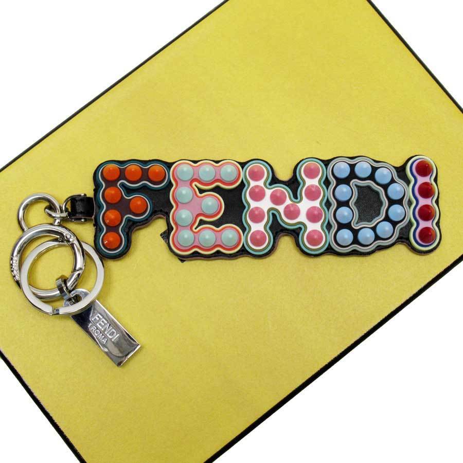 FENDI フェンディ キーリング キーホルダー チャーム レザー x金属素材