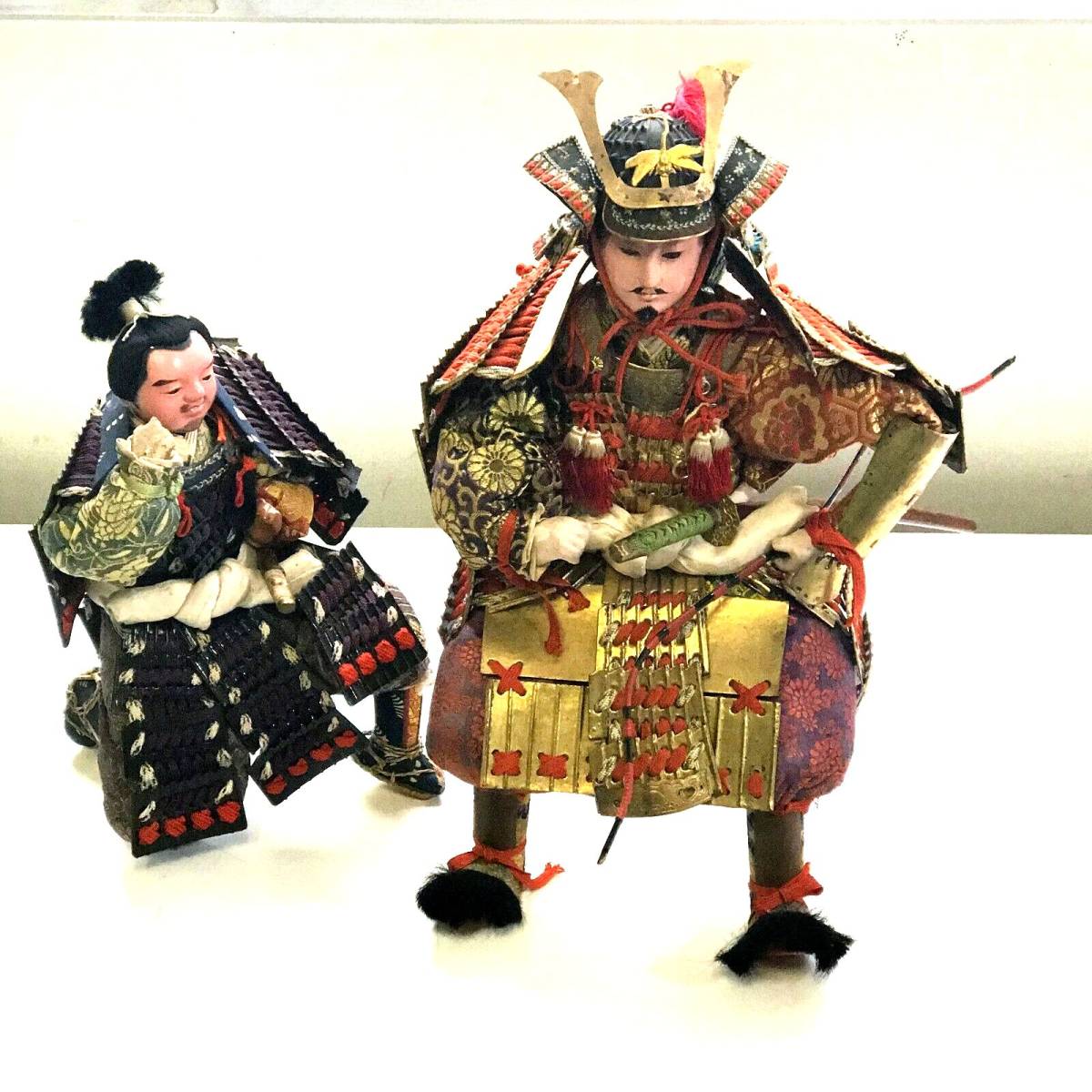 江戸武者人形竹田人形　大きな武者人形　二体まとめて【侍　鎧人形　五月人形　　竹田人形 】 