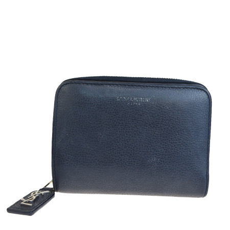 中古】 サンローラン SAINT LAURENT YSL ラウンドファスナー 二つ折り 