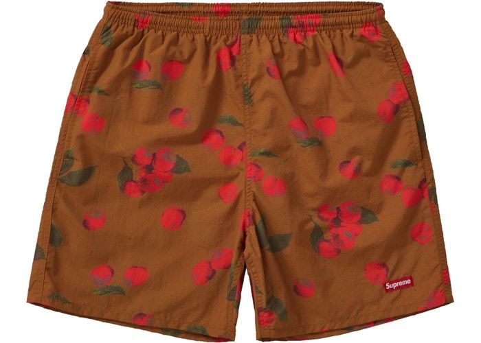 定価以下即決 送料安 Supreme Nylon Water Short Cherry brown Mサイズ //buju ショーツ ハーフパンツ 水着 box logo rayon shirt レーヨン