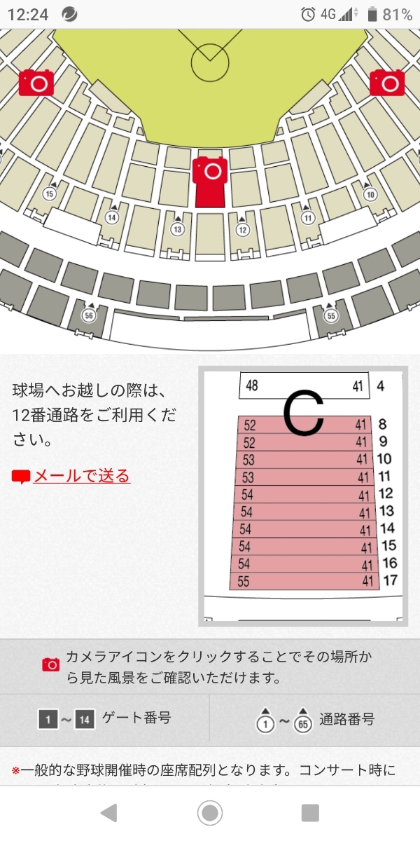 8/10(土) 阪神 vs 広島 京セラドーム大阪 ネット裏中央 1枚 実質8