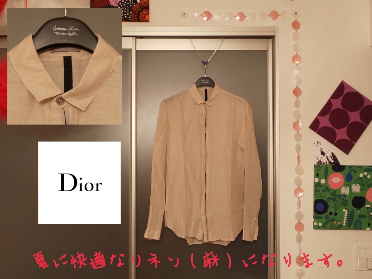 100%新品，お得 Dior Homme リネン 麻 ドレスシャツ 37 ディオールオム クリスヴァンアッシュ ディオール オム diorhomme 長袖シャツ シャツ(長袖シャツ)｜売買されたオークション情報、yahooの商品情報をアーカイ 男性用