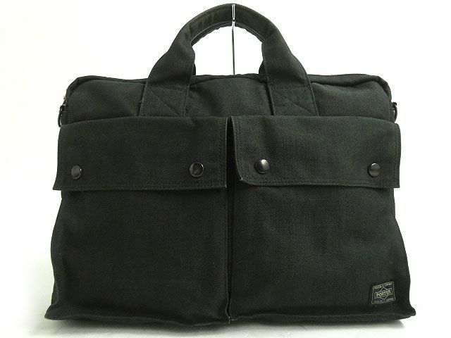 大人気，SALE 良品 日本製 ポーター/吉田カバン スモーキー ロゴワッペン付き エクスパンダブル ブリーフケース/ハンドバッグ ダークグレー(ブリーフケース、書類かばん)｜売買されたオークション情報 かばん、バッグ