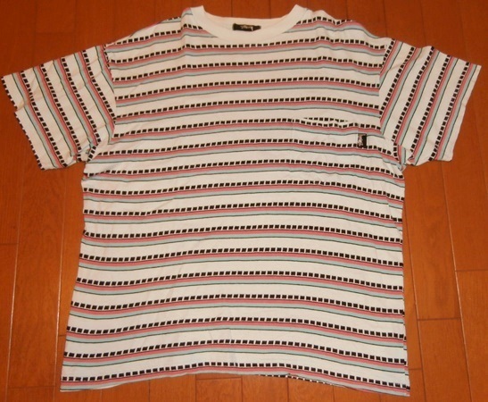 80's OLD STUSSY ボーダー Tシャツ 総柄 オールド ステューシー powell