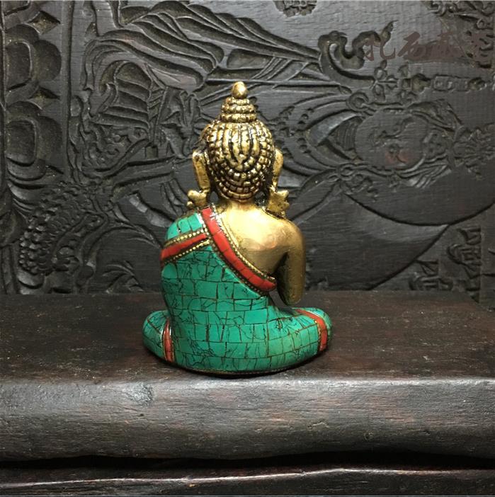 仏教美術ネパール純銅松 釈迦牟尼仏像置物宗教用品神像辟邪保平安