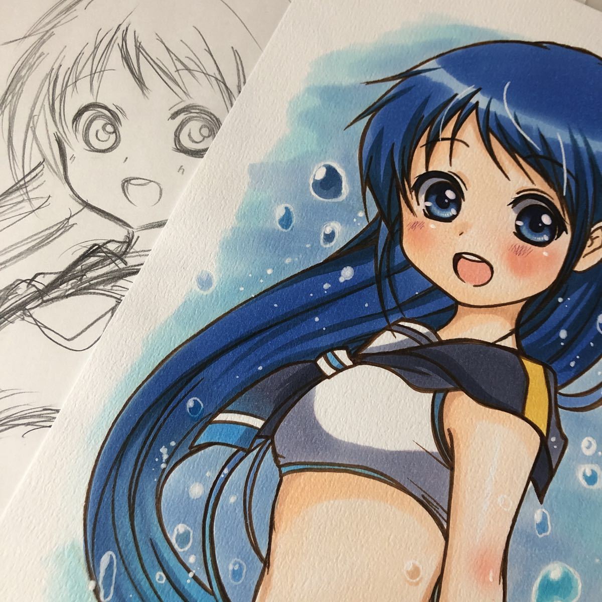 手描き同人イラスト A4サイズ 艦隊これくしょん 五月雨