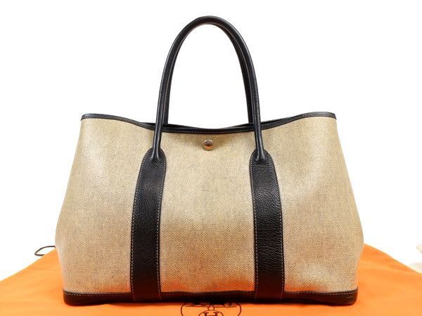 HERMESエルメス】ガーデンパーティPM☆トワルアッシュ☆ブラック 