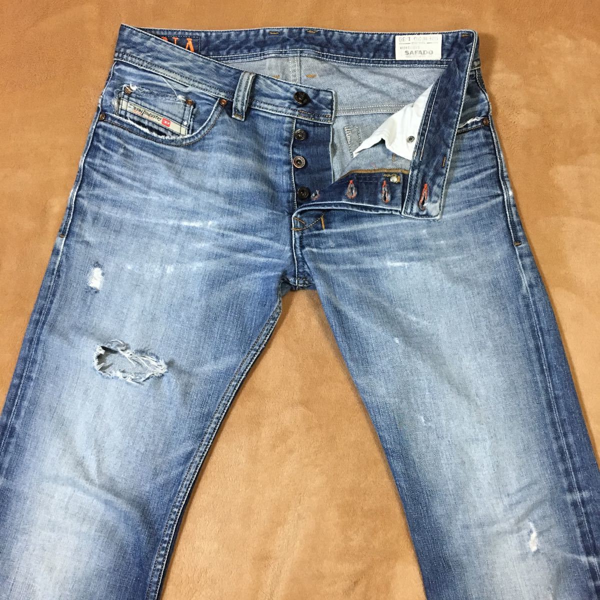DIESEL ディーゼル SAFADO W30 ダメージ加工 デニムパンツ スリム 