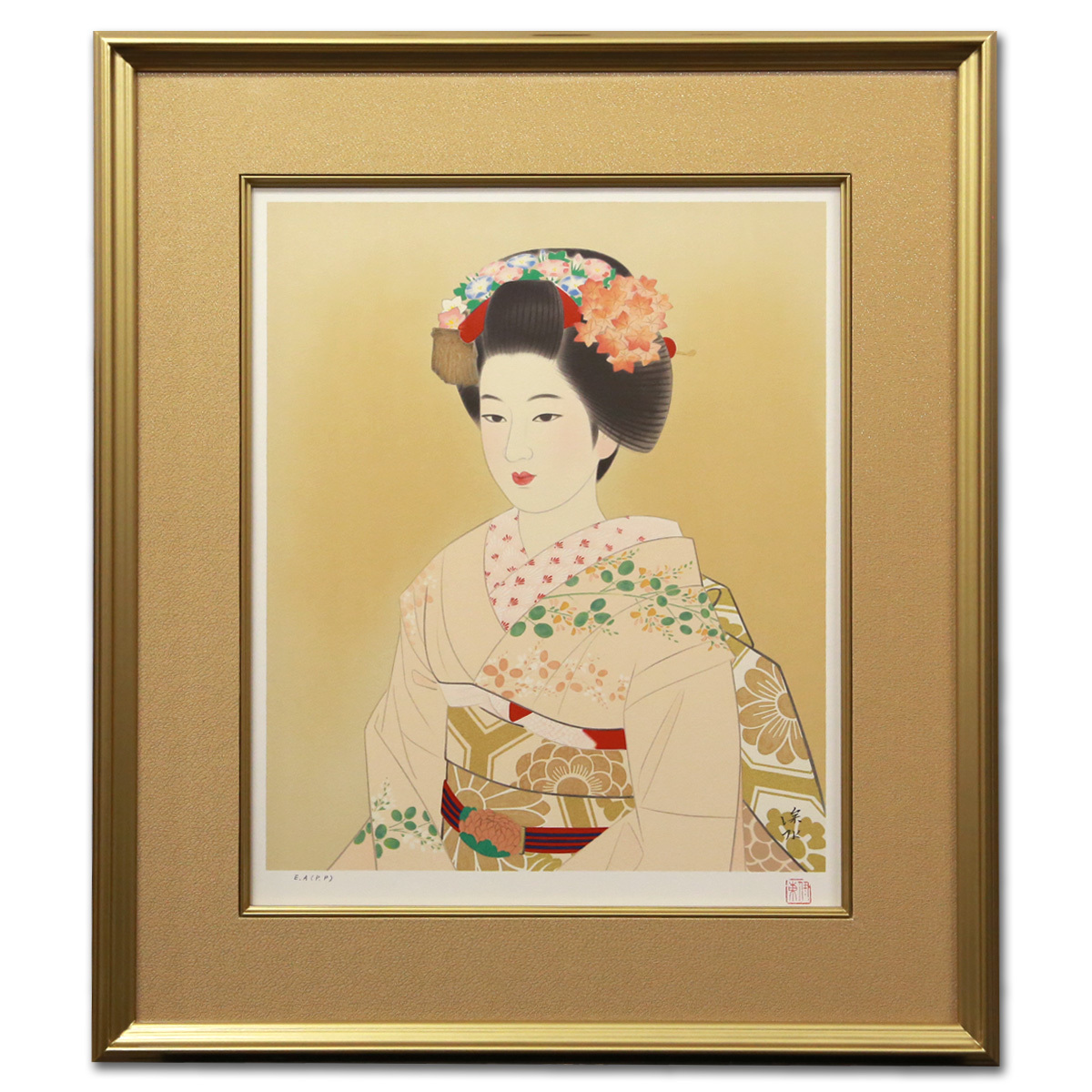 伊東深水 | 花と舞妓 日本画 - : ｜正光画廊 舞妓 舞妓の値段と