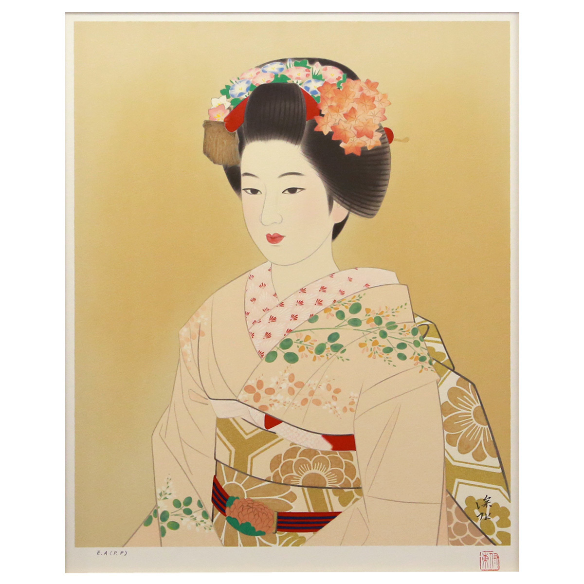 伊東深水 | 花と舞妓 日本画 - : ｜正光画廊 舞妓 舞妓の値段と