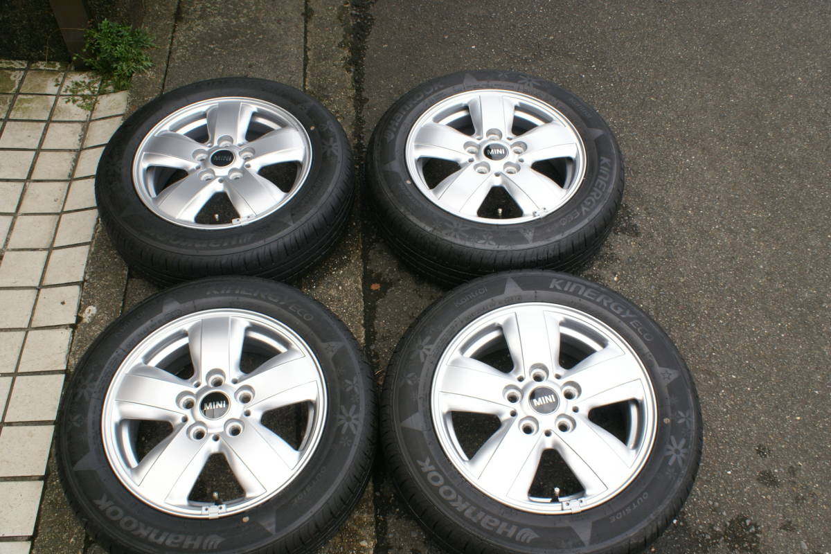 175/65R15 2014 純正 アルミ ミニ 4本セット 5.5J +46 ハンコック 112 MINI F55 BMW F56
