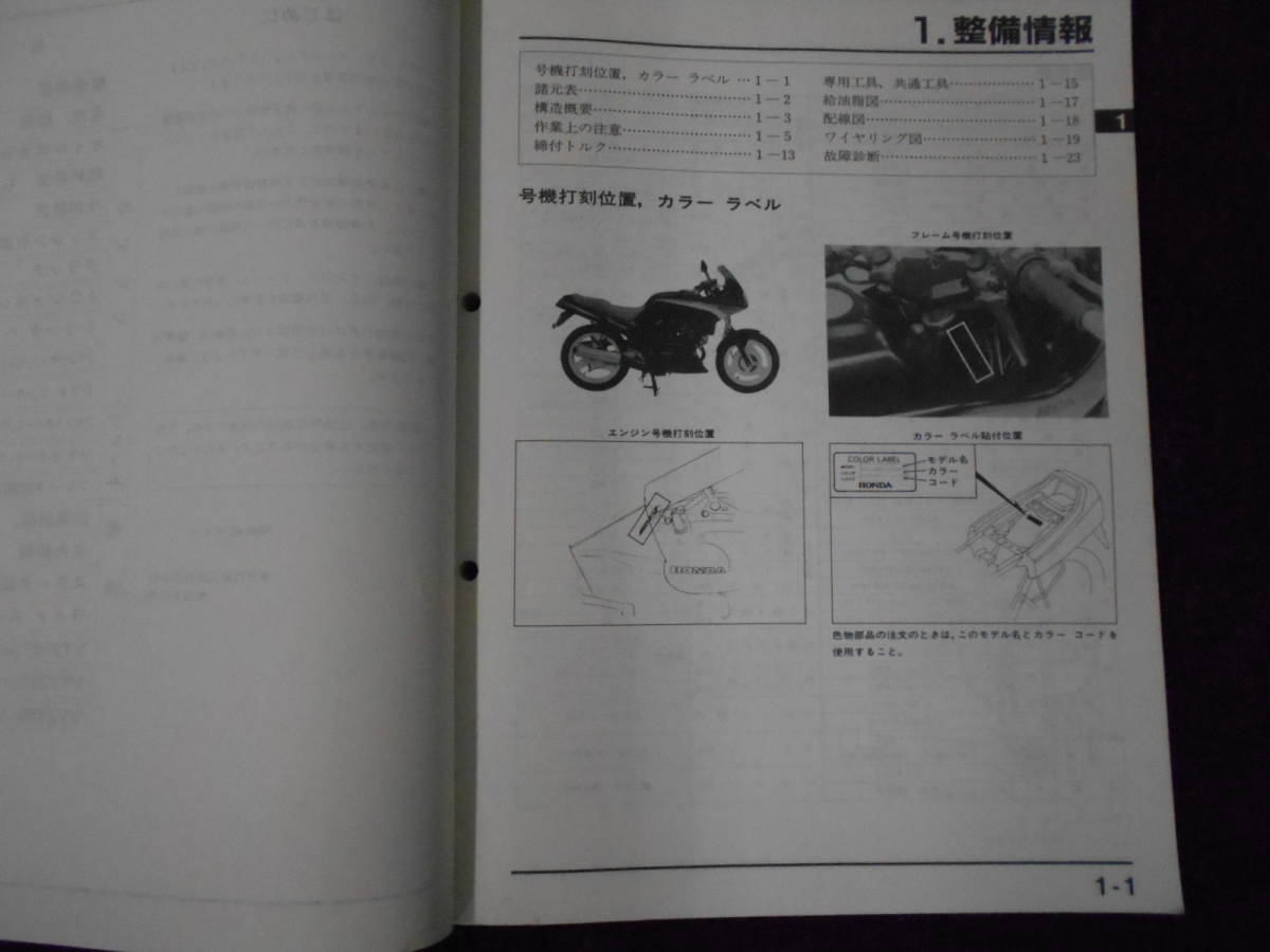 ホンダVT250Fサービスマニュアル VTZ250 サービスマニュアル ホンダ 