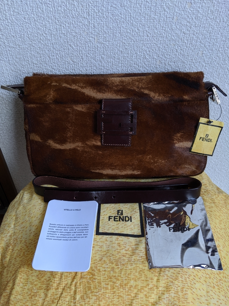 100%新品，豊富な タグ付き FENDI 2wayバッグ アニマル柄 ハラコ イタリア製 確実正規 クラッチバッグ ハンドバッグ(ハンドバッグ)｜売買されたオークション情報、yahooの商品情報をアーカイブ公開 - オークファ かばん、バッグ