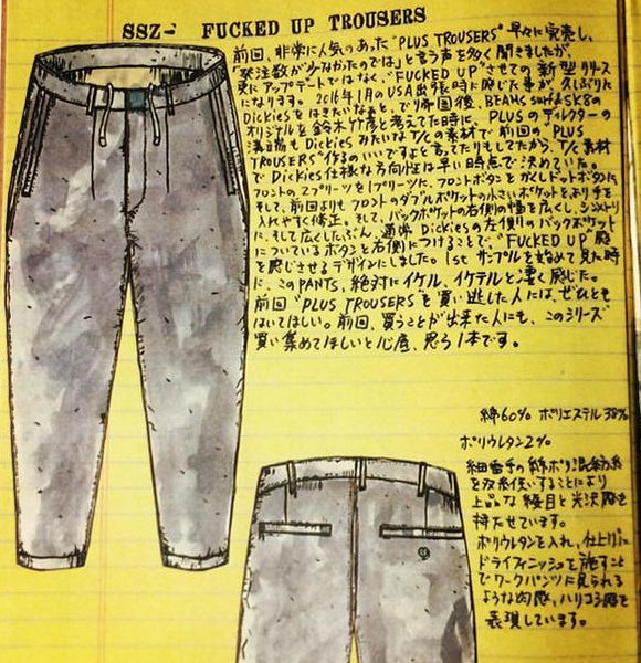 SSZ BEAMS ビームス FUCKED UP TROUSERS 1タック ワイドテーパード 