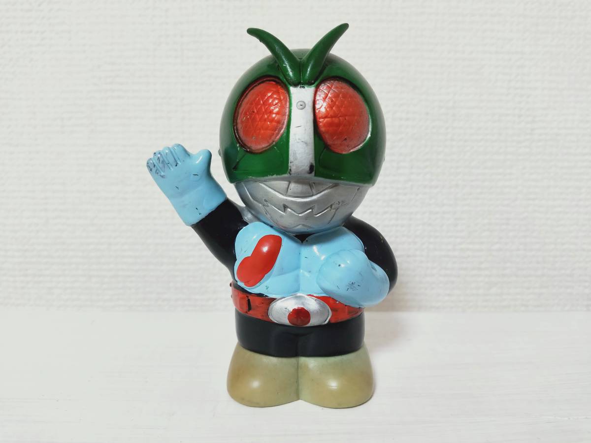 富士銀行 ソフビ 仮面ライダー 貯金箱 当時物 ミラーマン 昭和