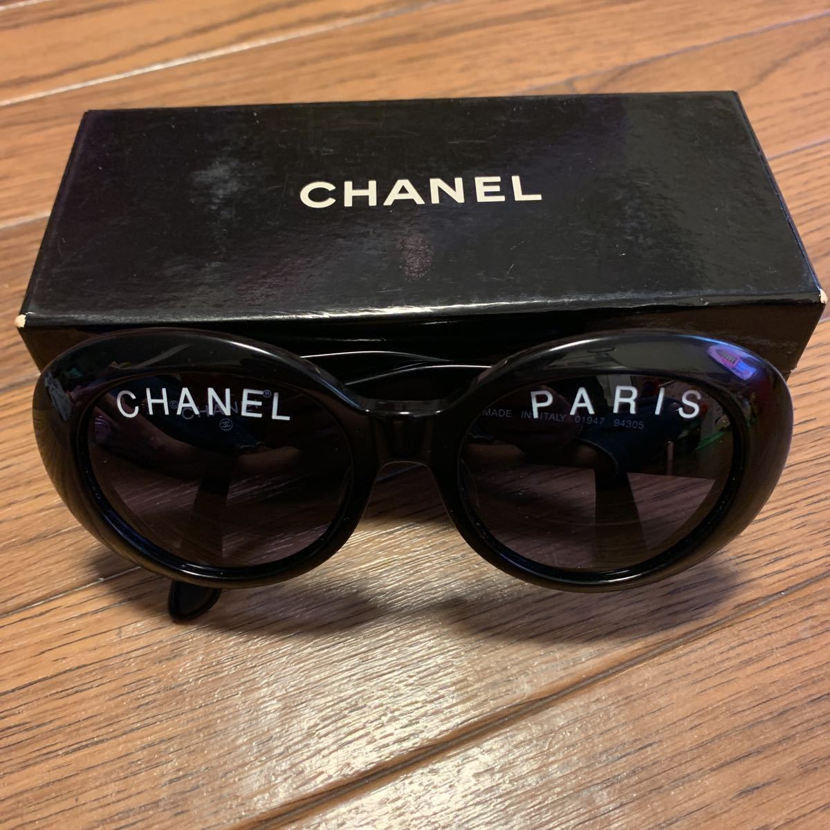 Vintage レア美品 VINTAGE CHANEL SUNGLASSES 正規 シャネル 文字ロゴ 