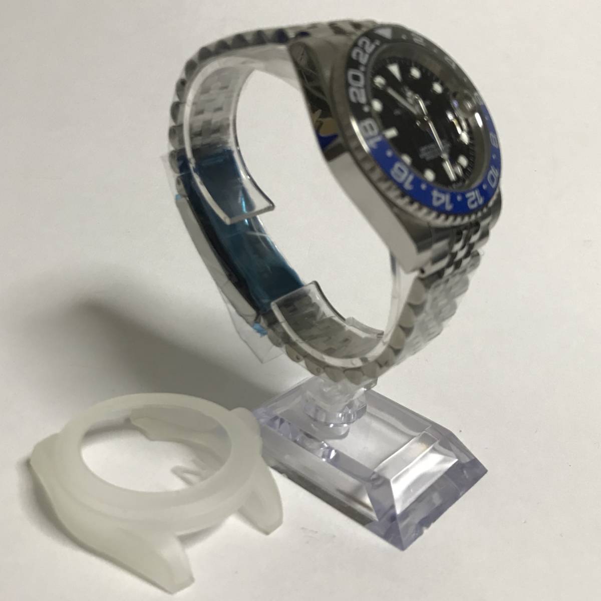 新品未使用 自動巻き腕時計 青黒 2019・N_1